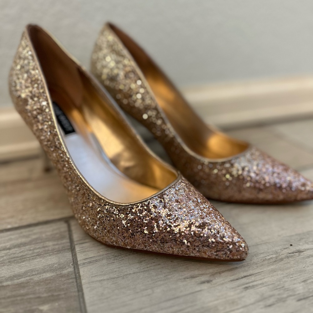 Nine West Ezra Pointy Toe Ombré Pumps in Bronze, Size 7.5